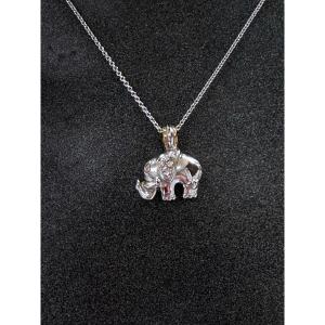 Elephant & Diamonds Pendant