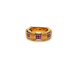 "Bague en Or Rose avec Rubis"