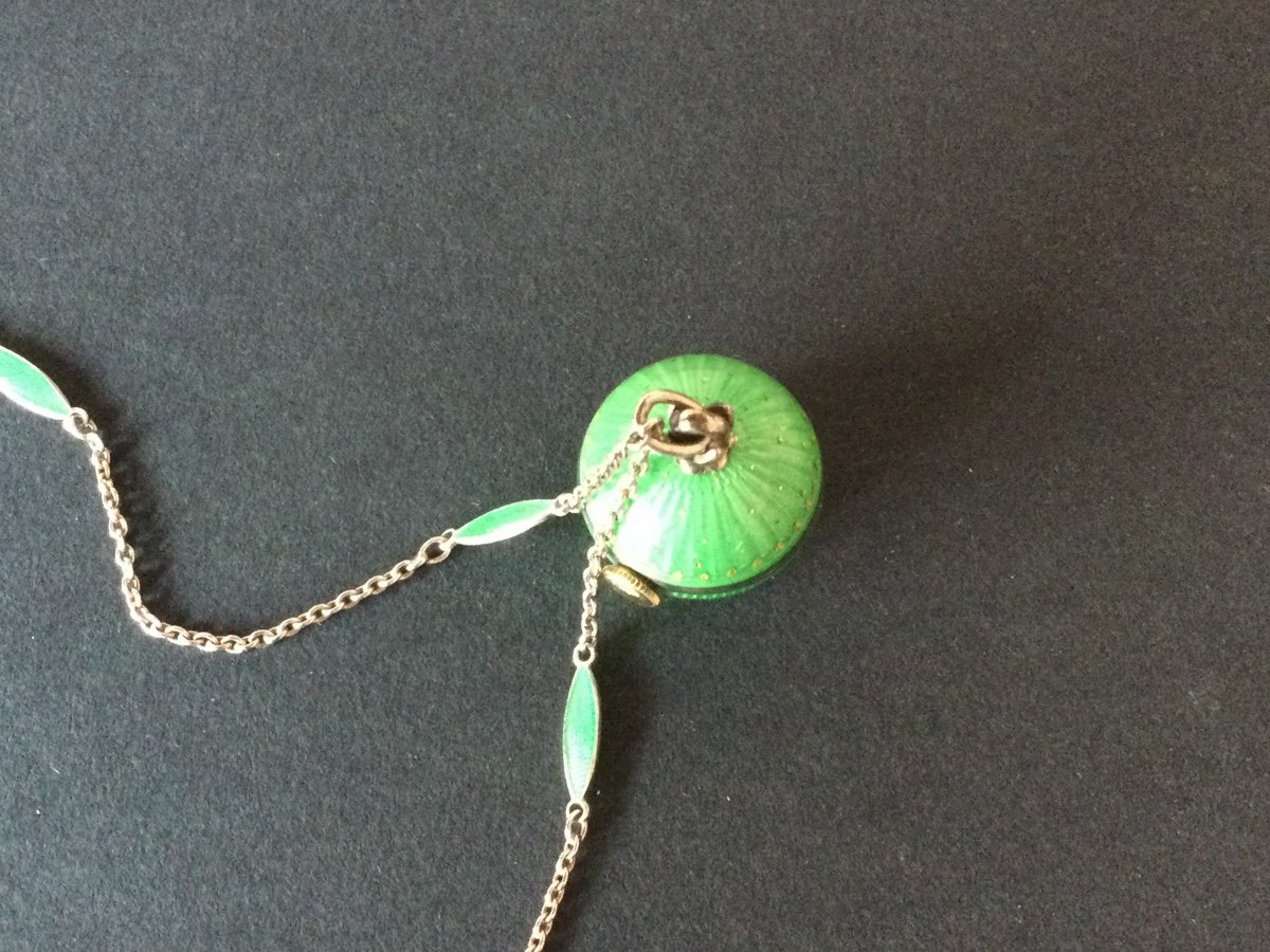 Watch Pendant And Chain Enamel Decoration L-photo-3