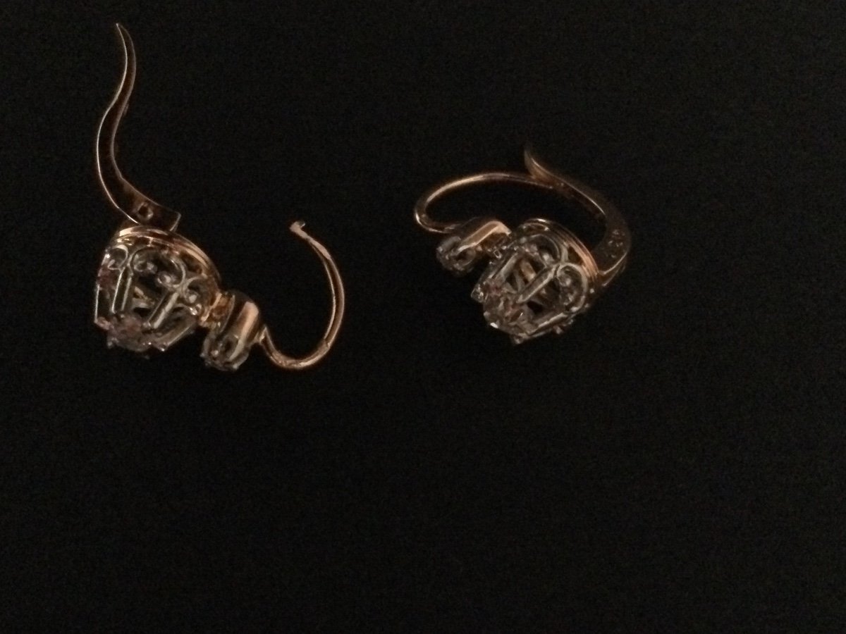 Dormeuses Earrings Rose Gold With Brilliants-photo-2