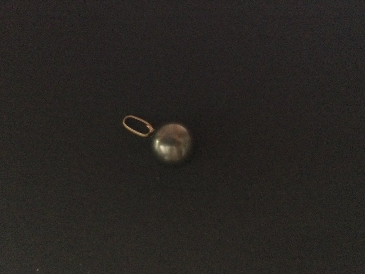 Tahitian Pearl Pendant 18 Kts Rose Gold-photo-3