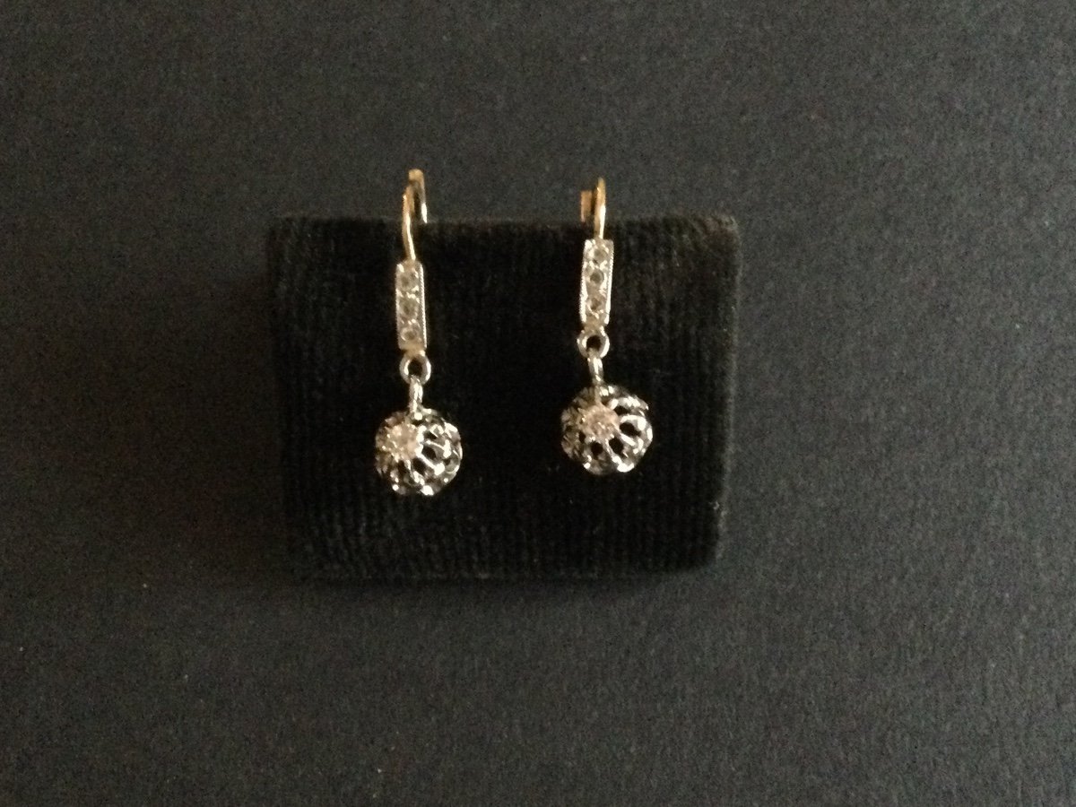 Xlx Gold And Diamond Sleeper Earrings