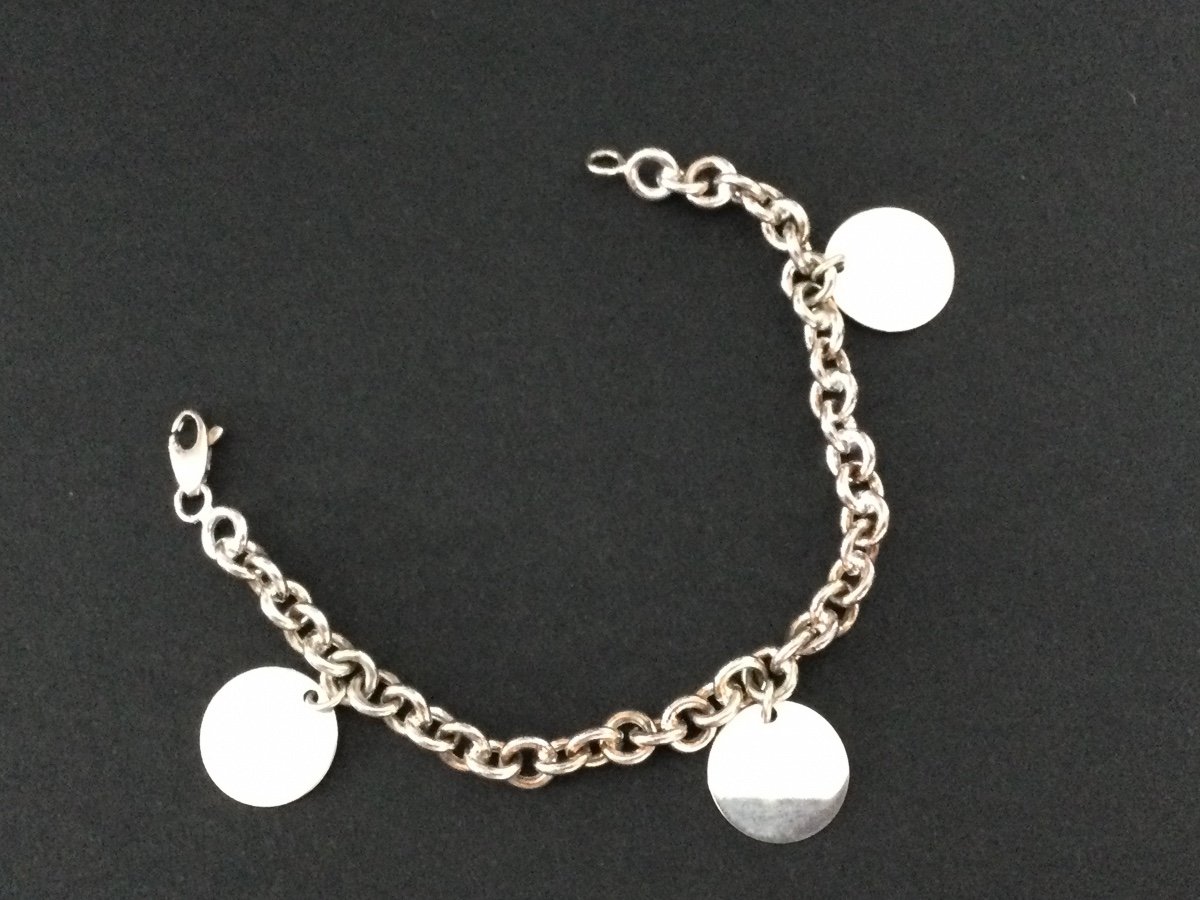 Bracelet Argent Avec Médailles Pendeloques 