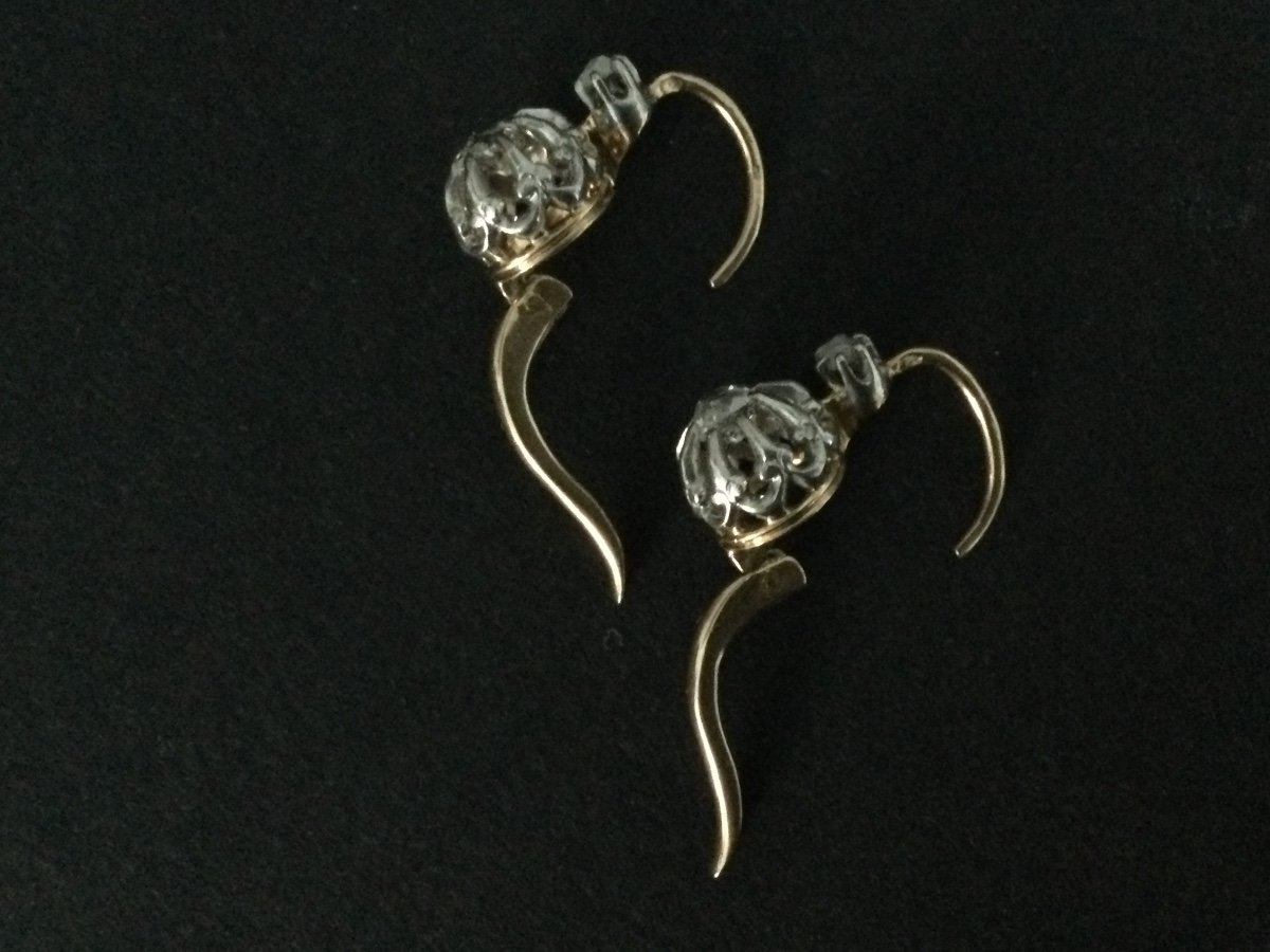 Gold And Diamond Sleeper Earrings XIX -photo-3