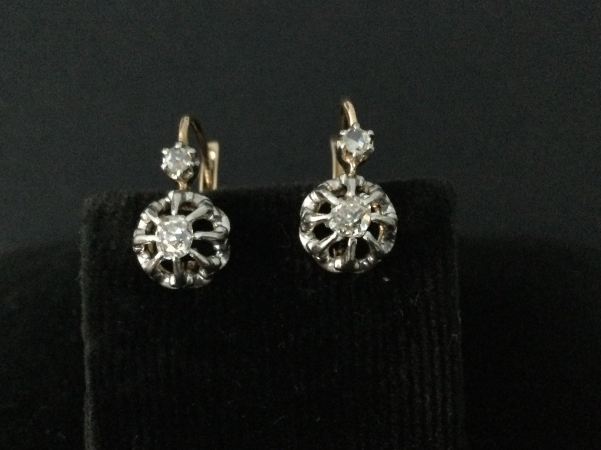 Gold And Diamond Sleeper Earrings XIX -photo-4