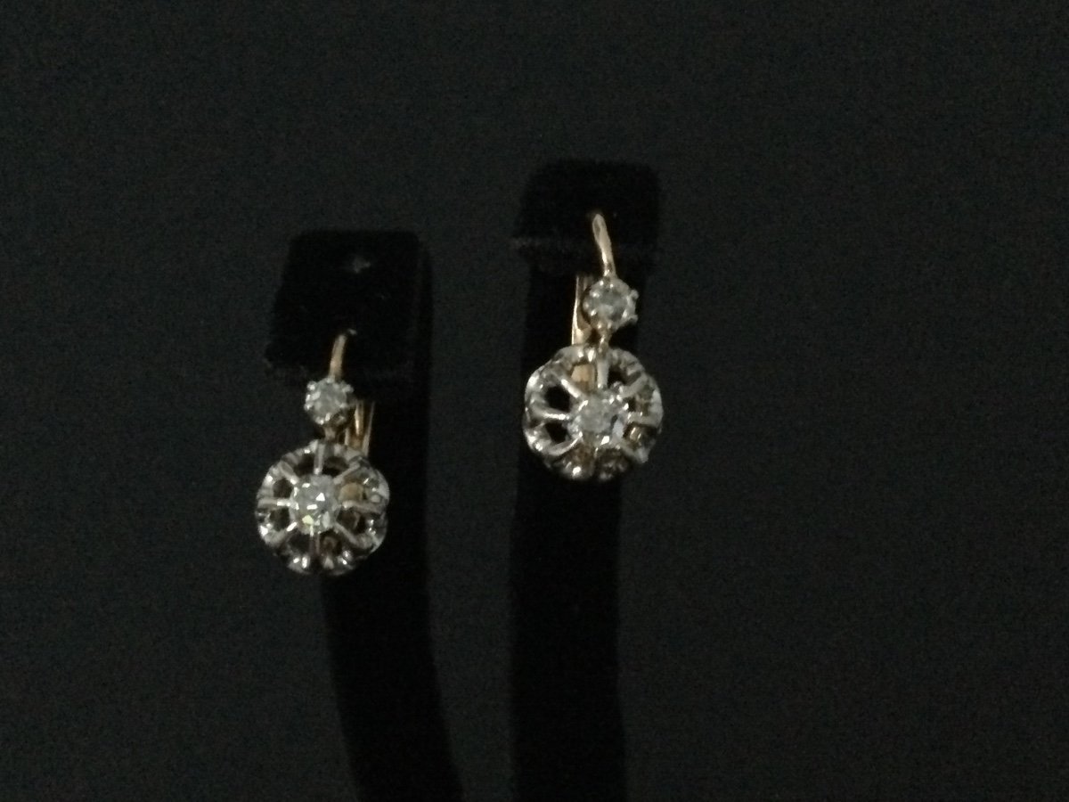 Gold And Diamond Sleeper Earrings XIX -photo-1