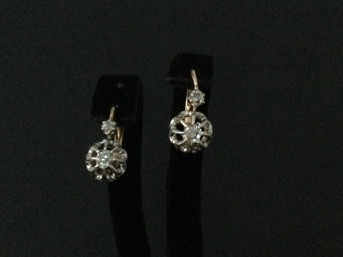 Gold And Diamond Sleeper Earrings XIX 