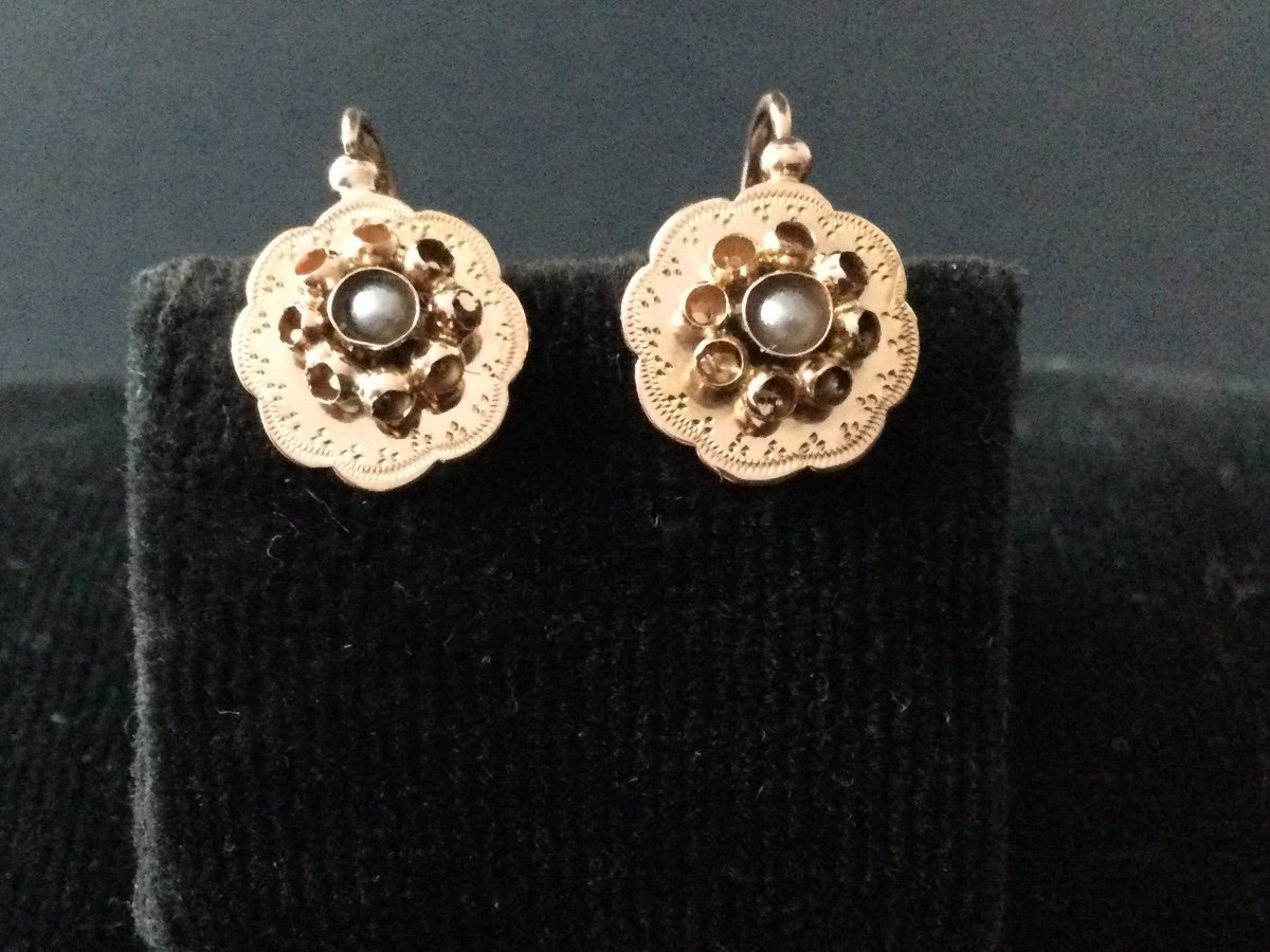 Boucles D’oreilles Dormeuses Or Napoléon lll-photo-2