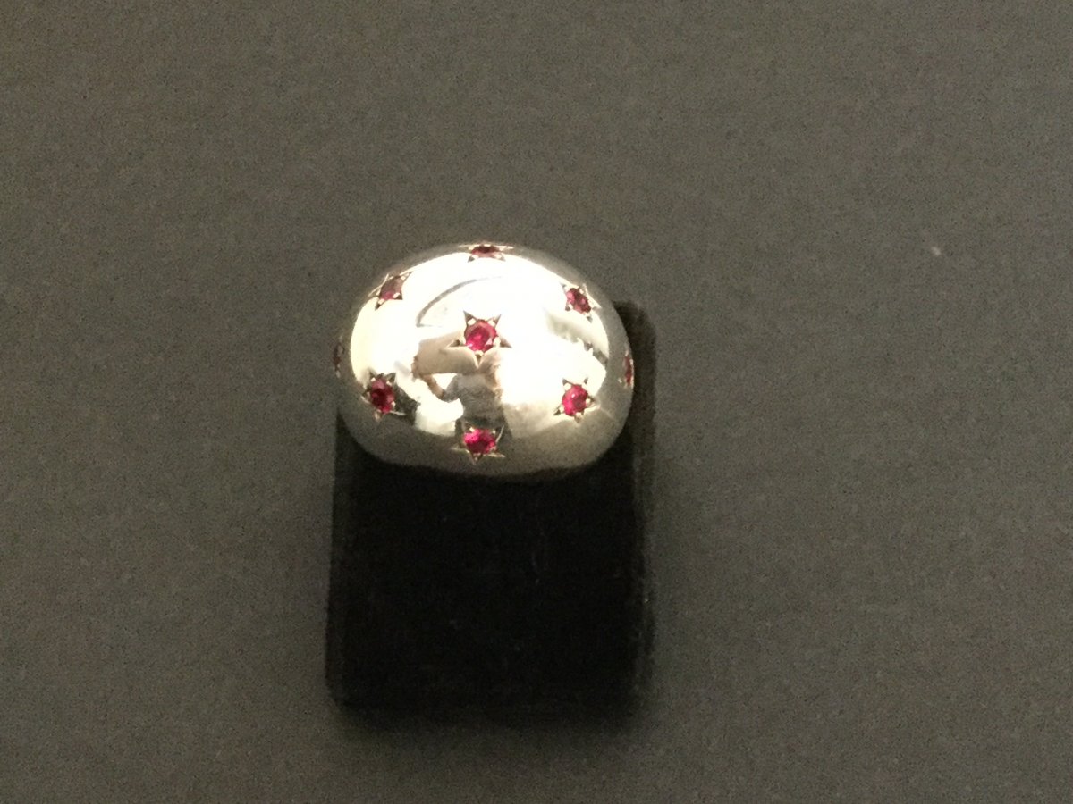 Bague Boule En Argent Massif 