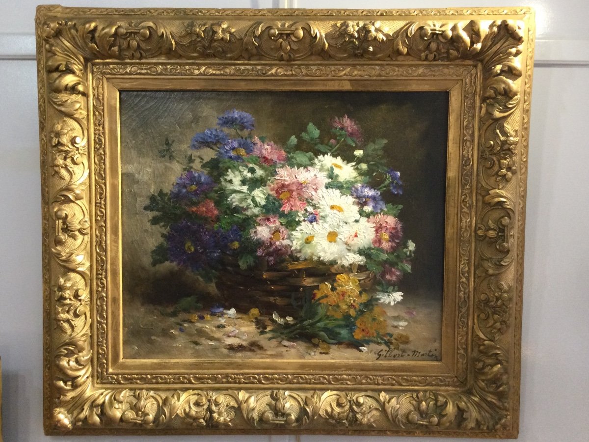 Basket Of Flowers By Charles Gilbert Martin