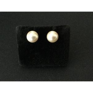 White Gold And White Pearl Earrings