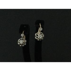 Boucles D’oreilles Dormeuses Or Et Brillants XIX 