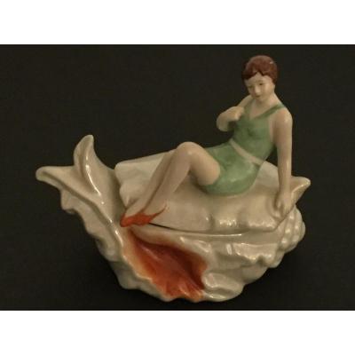 Bather Art Deco In. Porcelain