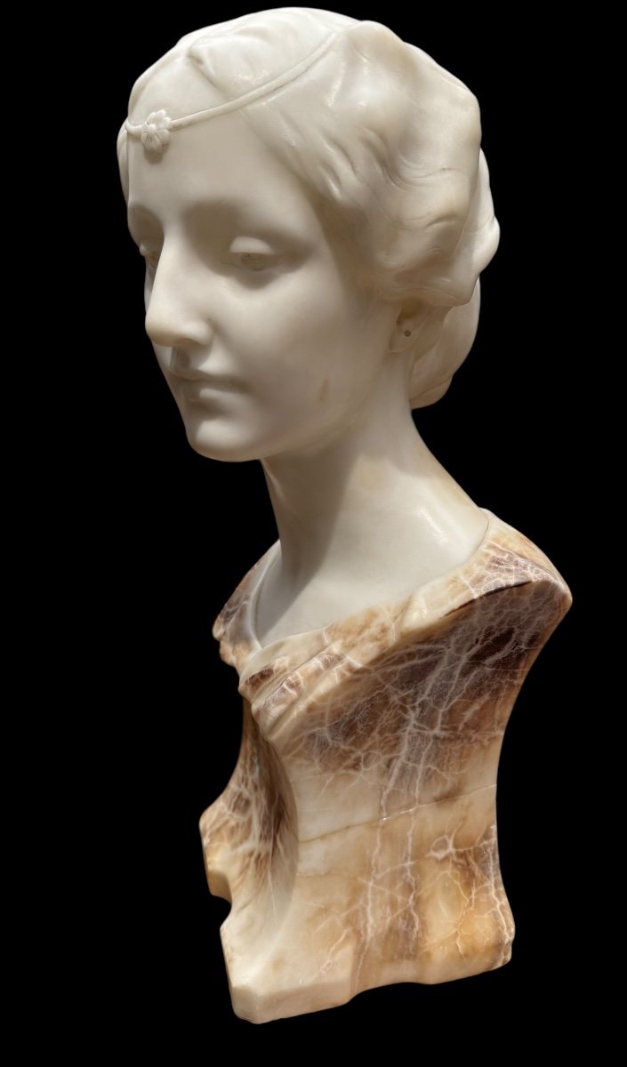 Art Nouveau Marble Bust -photo-2