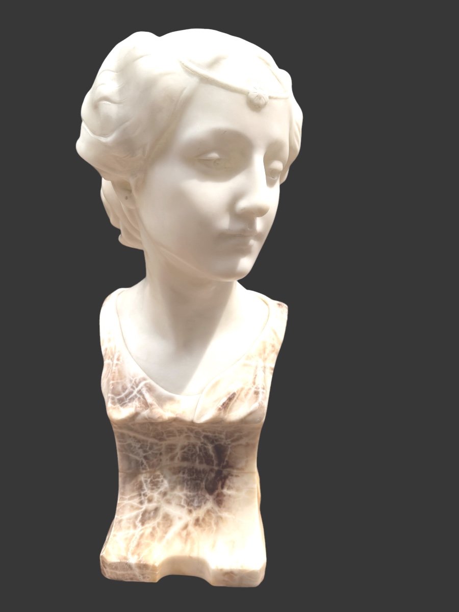 Art Nouveau Marble Bust -photo-3