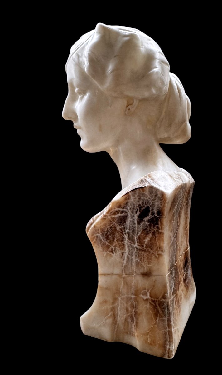 Art Nouveau Marble Bust -photo-4