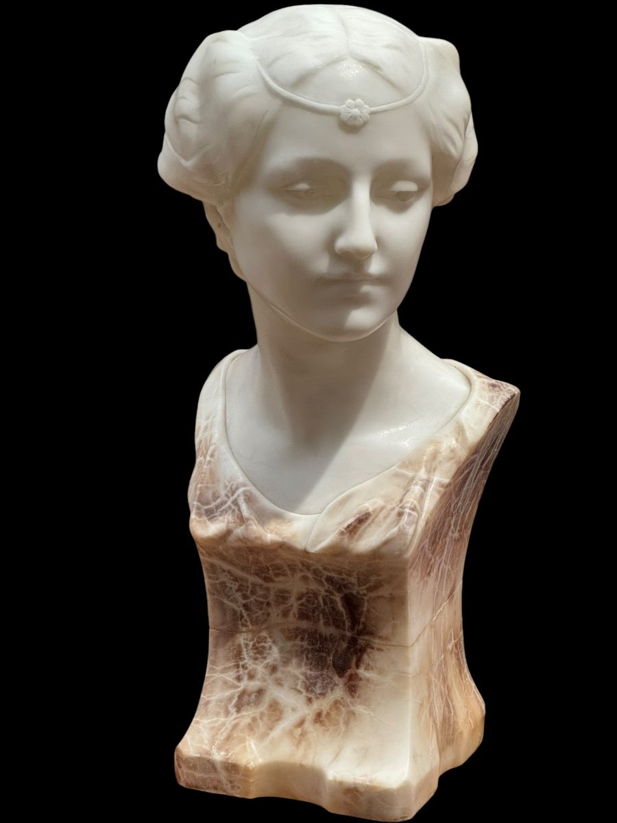 Art Nouveau Marble Bust 