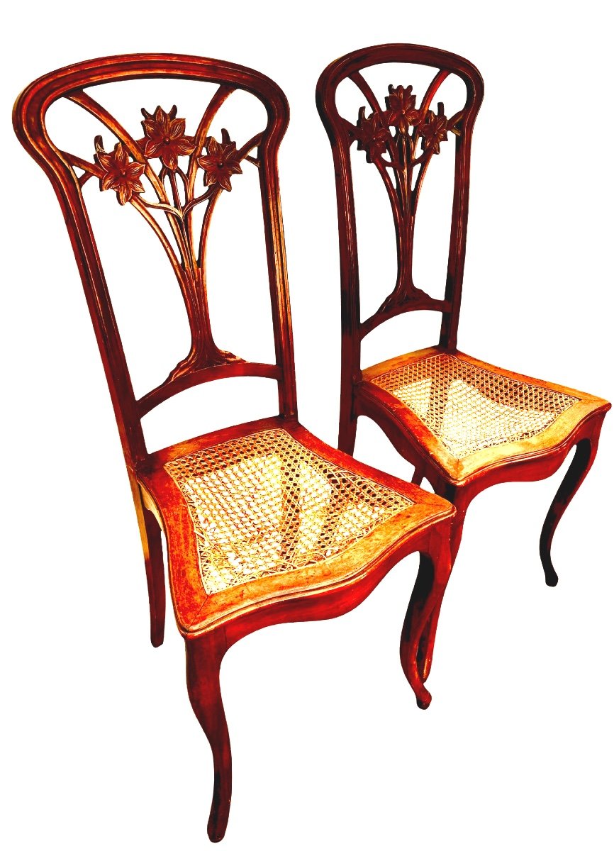 Paire De Chaises Art Nouveau 