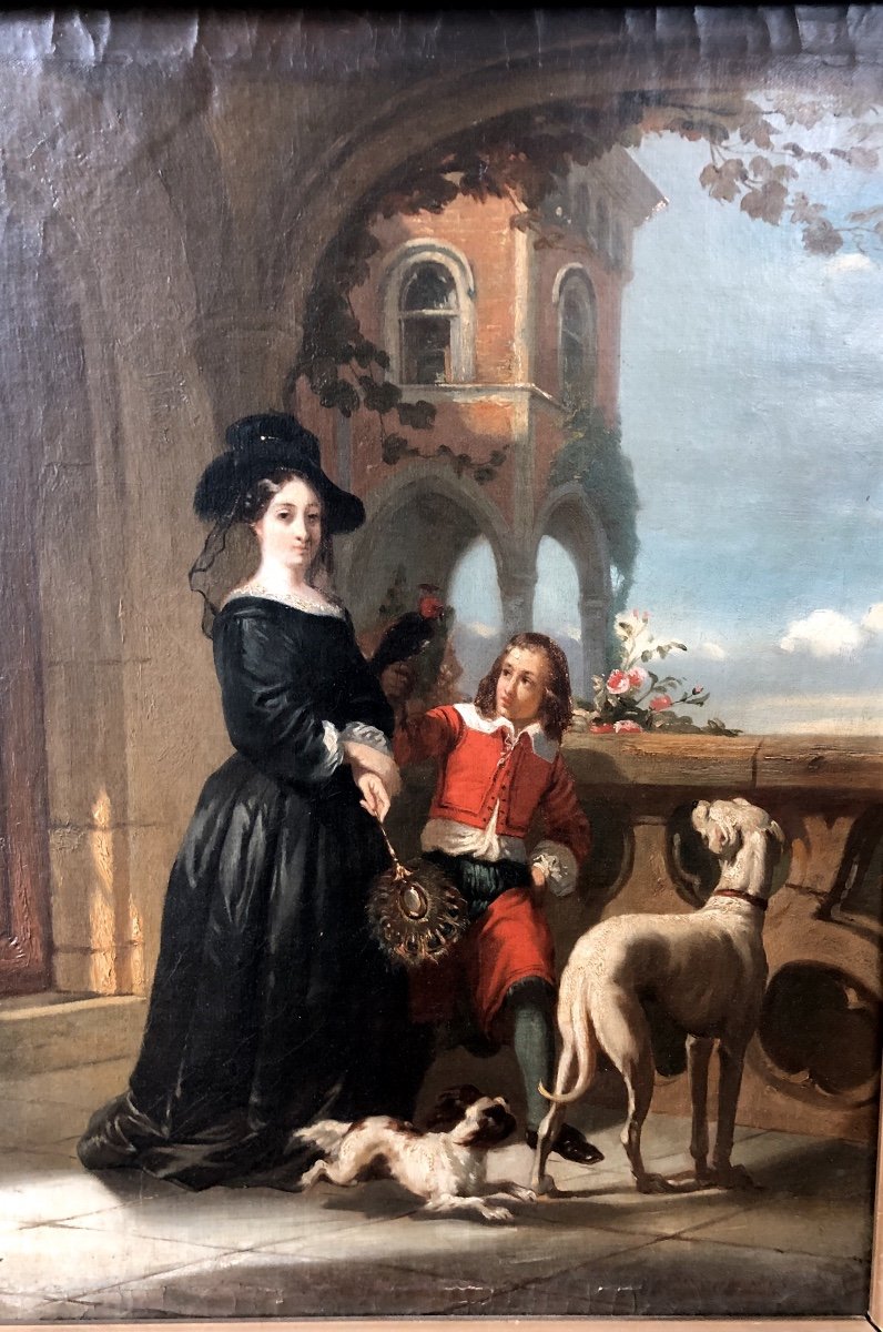 The Aristocrat With Child And Dogs