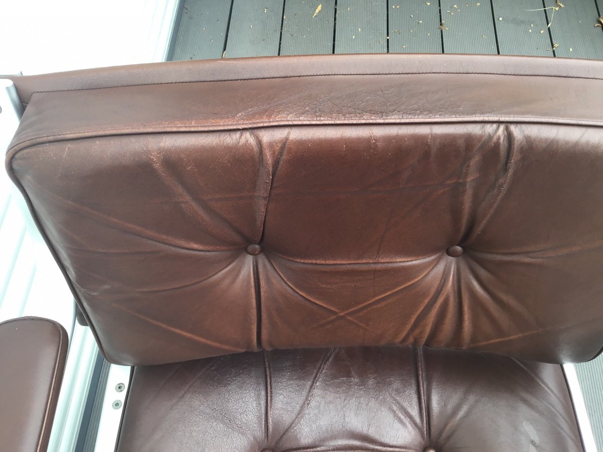 Mondo Leather Armchair By Karl Erik Ekselius-photo-4