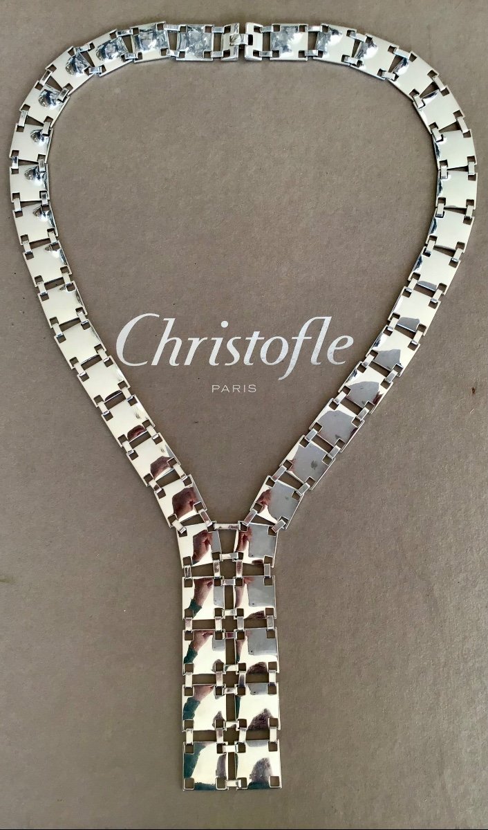 Christofle Sterling Silver Necklace 1970s Style-photo-2