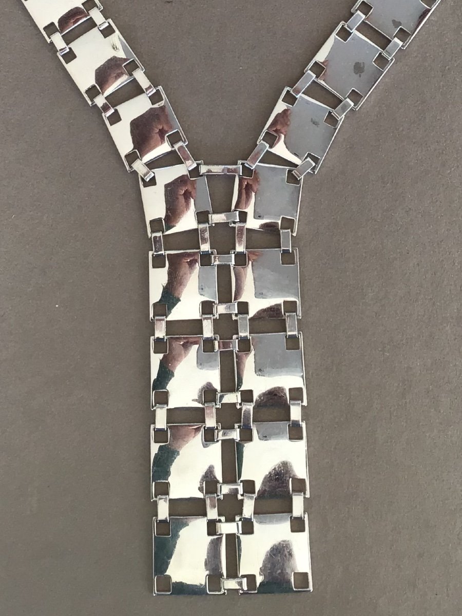 Christofle Sterling Silver Necklace 1970s Style-photo-2