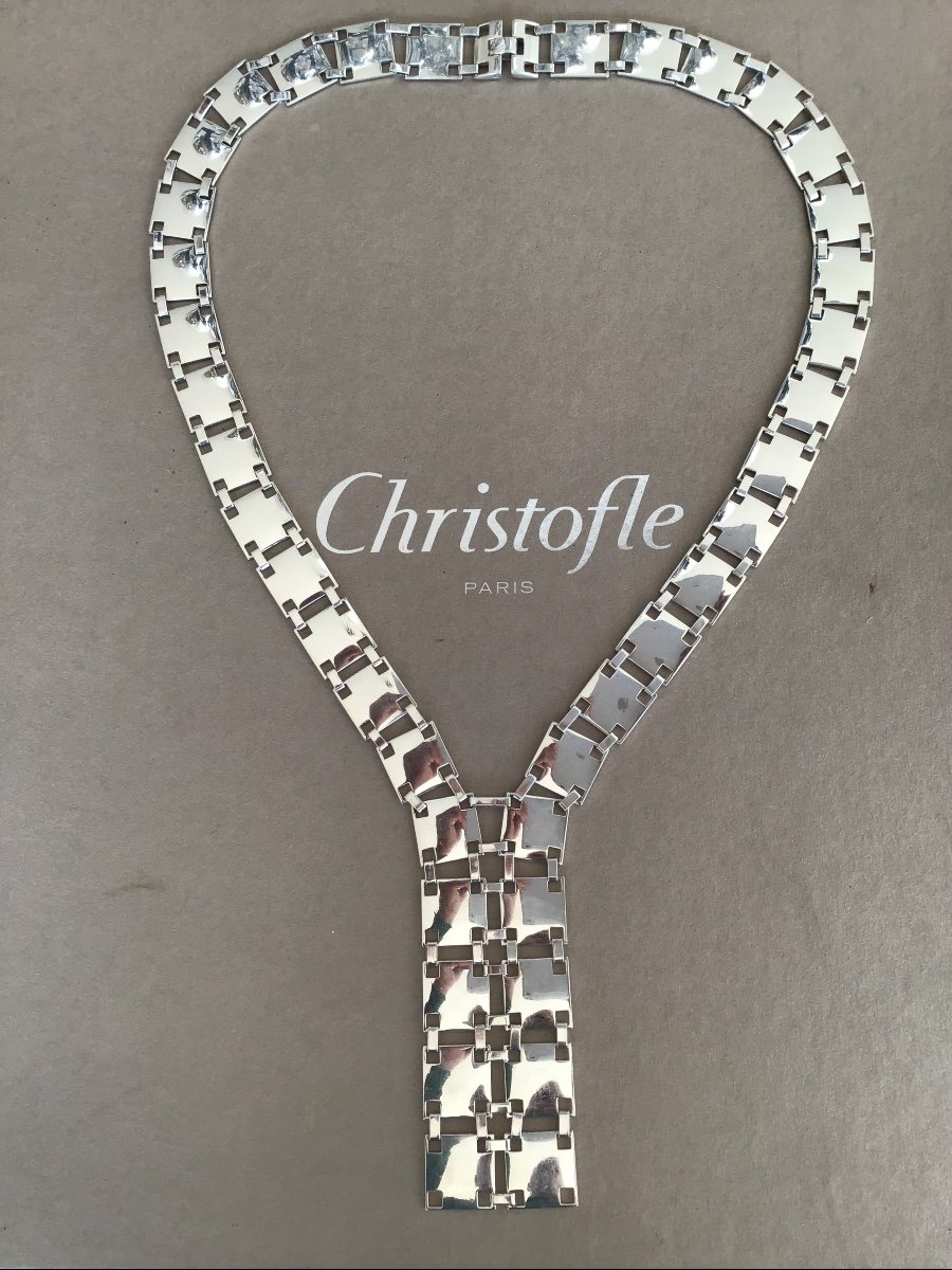 Christofle Sterling Silver Necklace 1970s Style