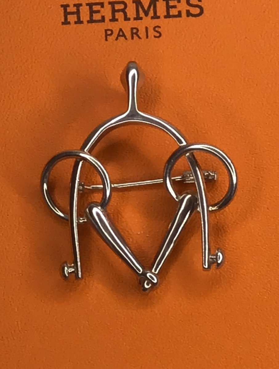 Broche Vintage  Hermès En Argent -photo-2