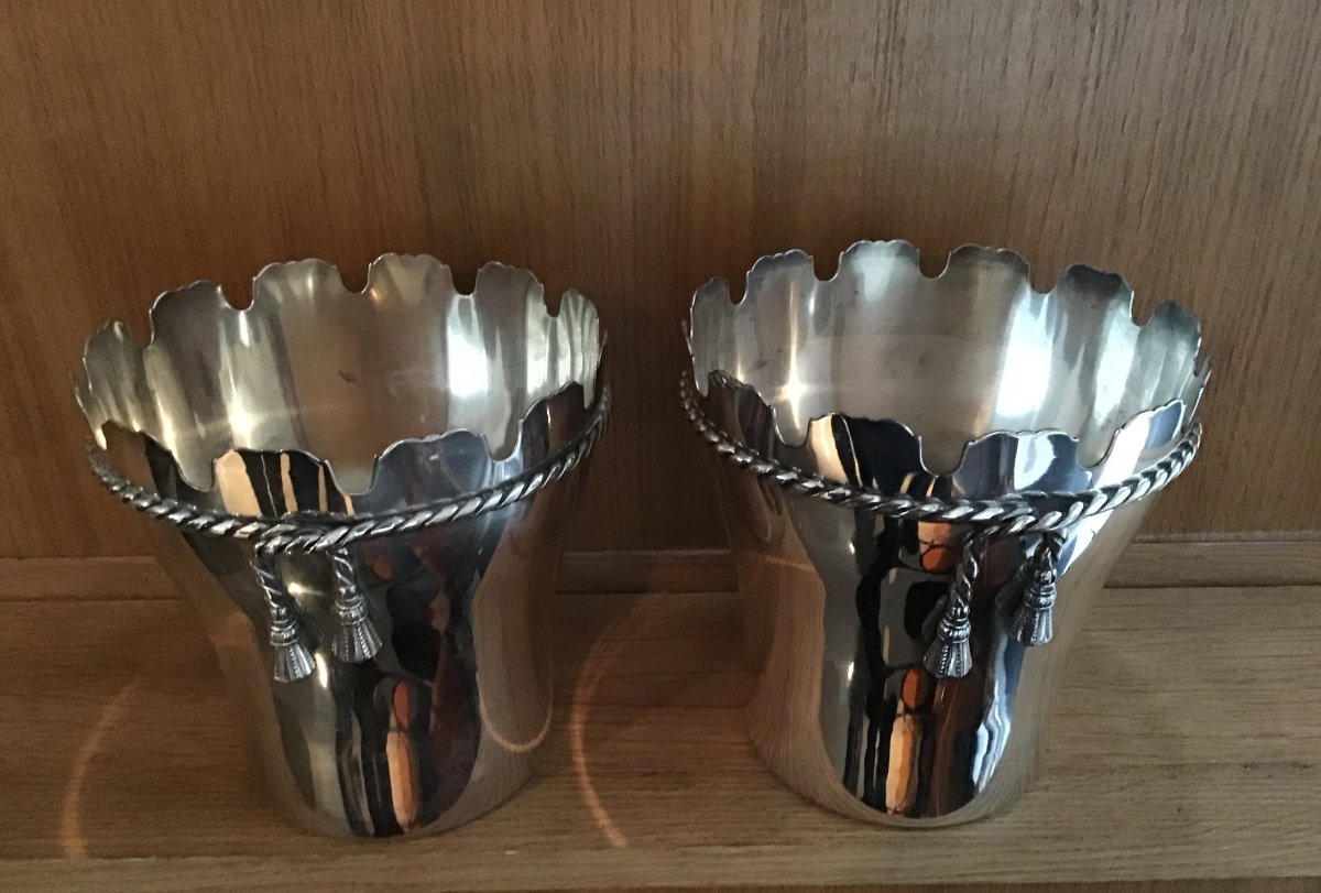 Pair Of Champagne Buckets Or Coolers Dlg Maria Pergay-photo-3