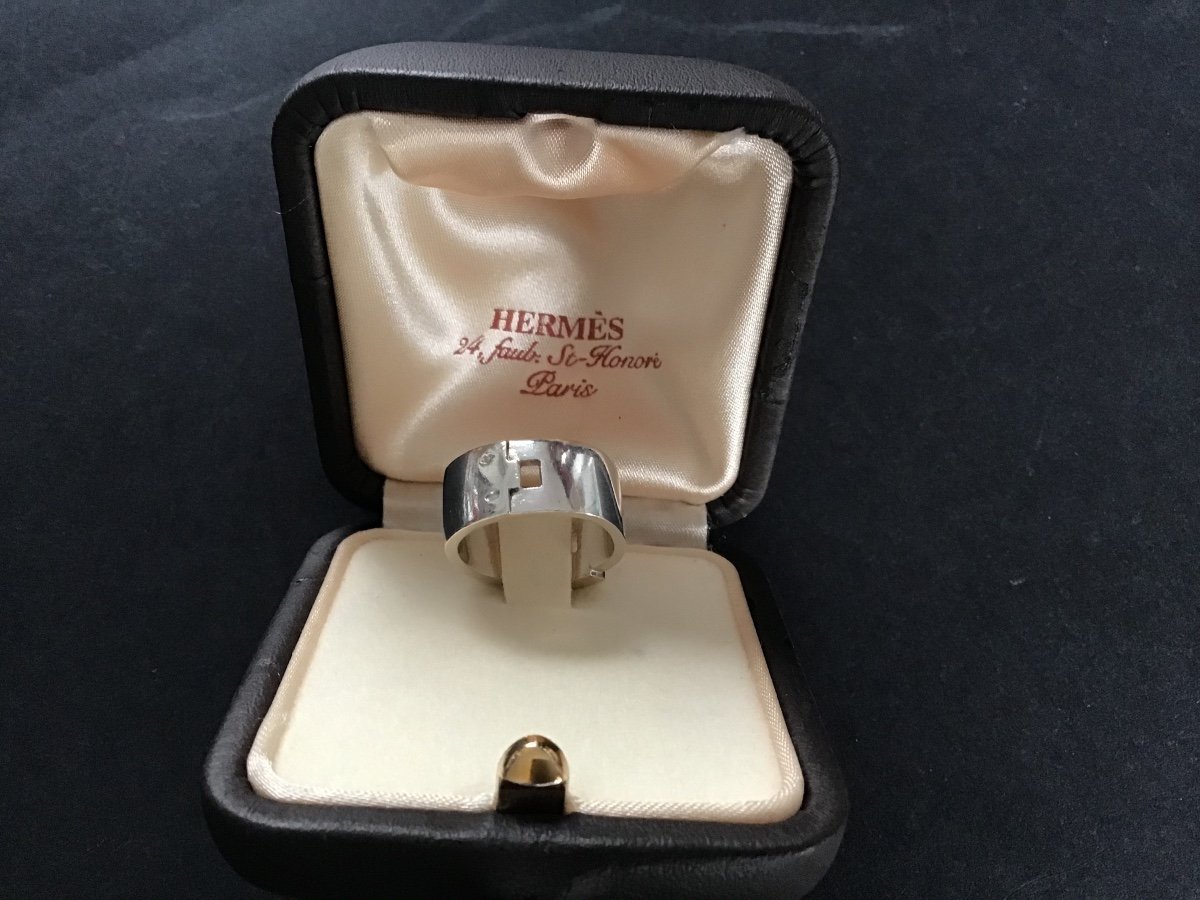 Bague Hermès Argent Et Or Vintage-photo-4