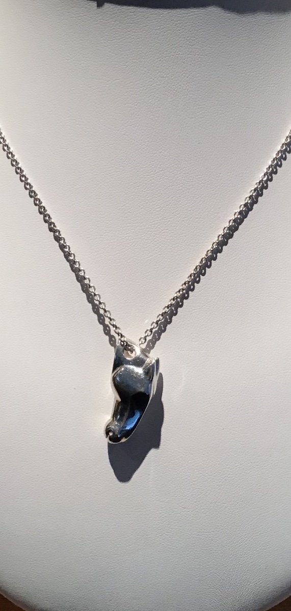 Hermès Silver Horse Pendant Necklace-photo-3