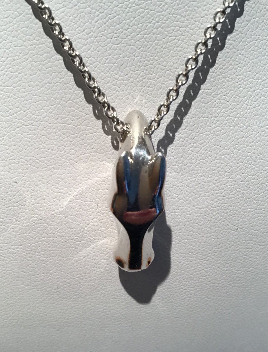 Hermès Silver Horse Pendant Necklace-photo-4