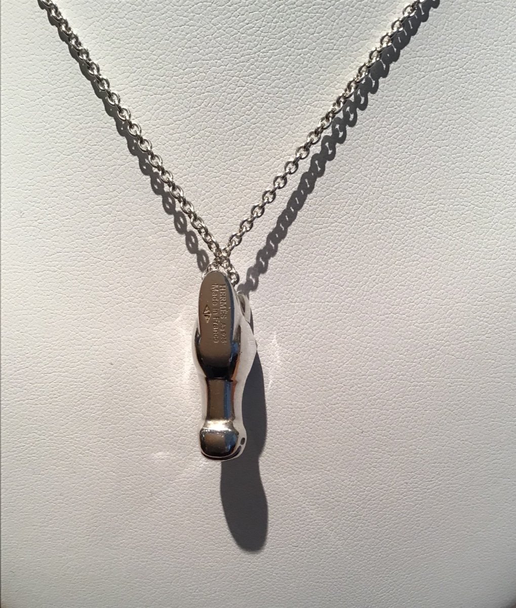 Hermès Silver Horse Pendant Necklace-photo-1