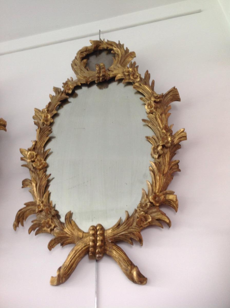 Pair Of Golden Wood Mirrors XIX-photo-3