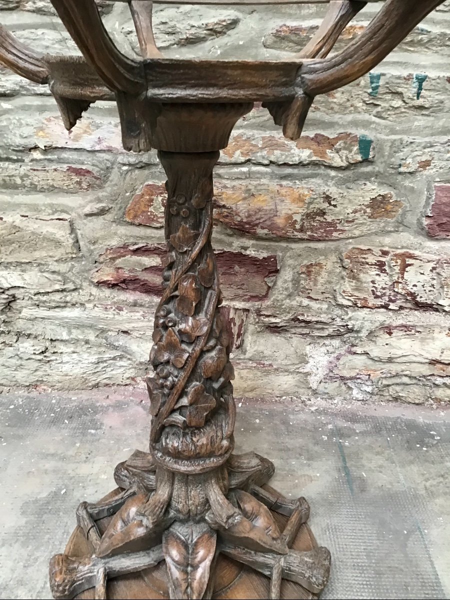 Naturalist "petrified" Oak Pedestal-photo-1