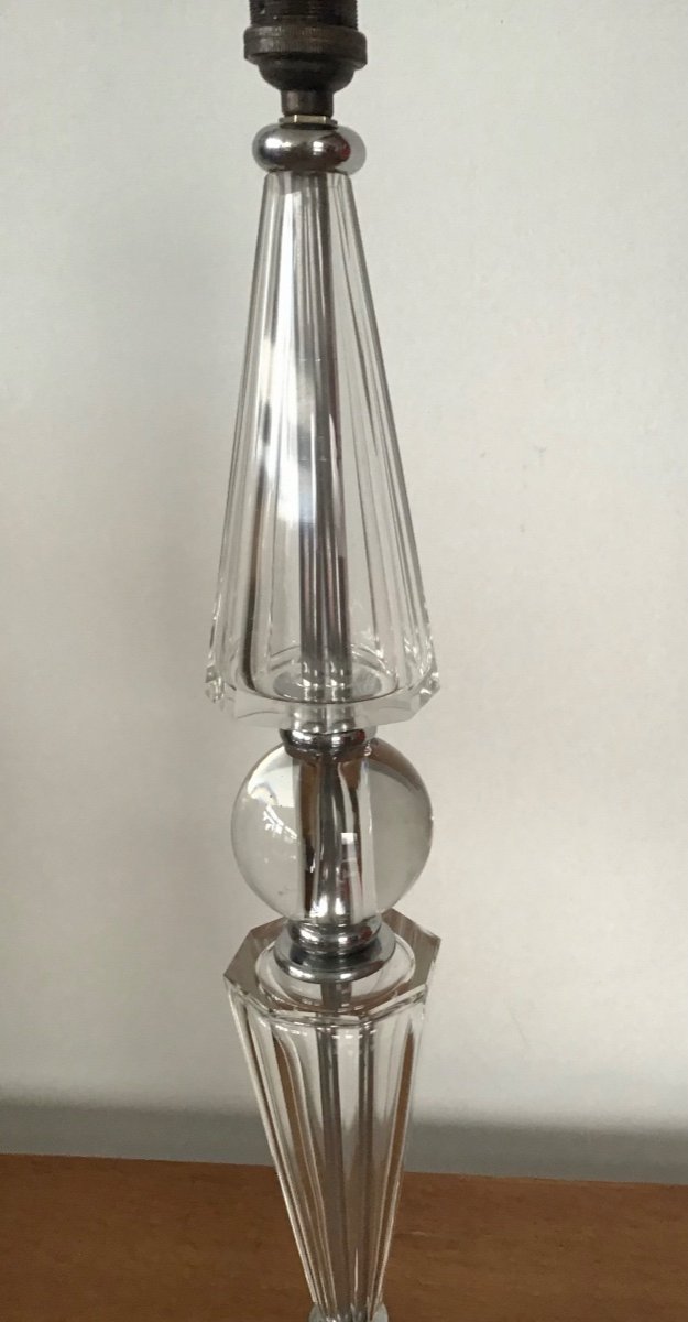 Grande Lampe En Cristal Art Deco-photo-1