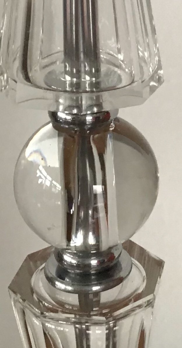 Large Art Deco Crystal Lamp-photo-3