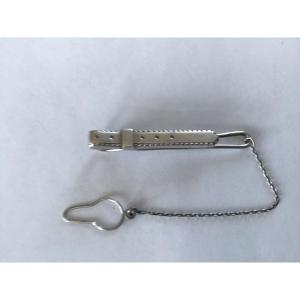 Hermes Tie Pin Bar Tie Clasps Tacks Logo Reversible Ag925 Silver Men's  Jewelry