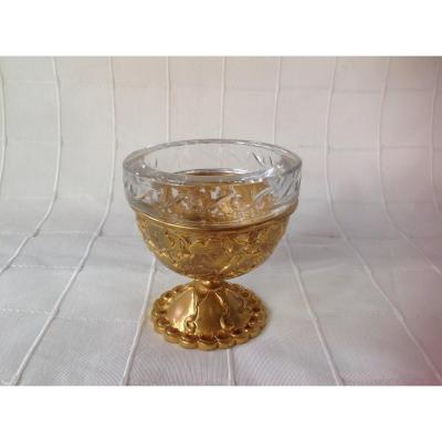 Cup Gilt Bronze And Crystal Signed E Enot Paris