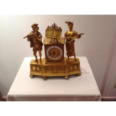 Large Gilt Bronze Clock Early XIX