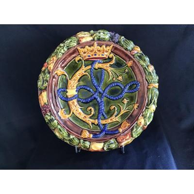 Enameled Ceramic Medallion 