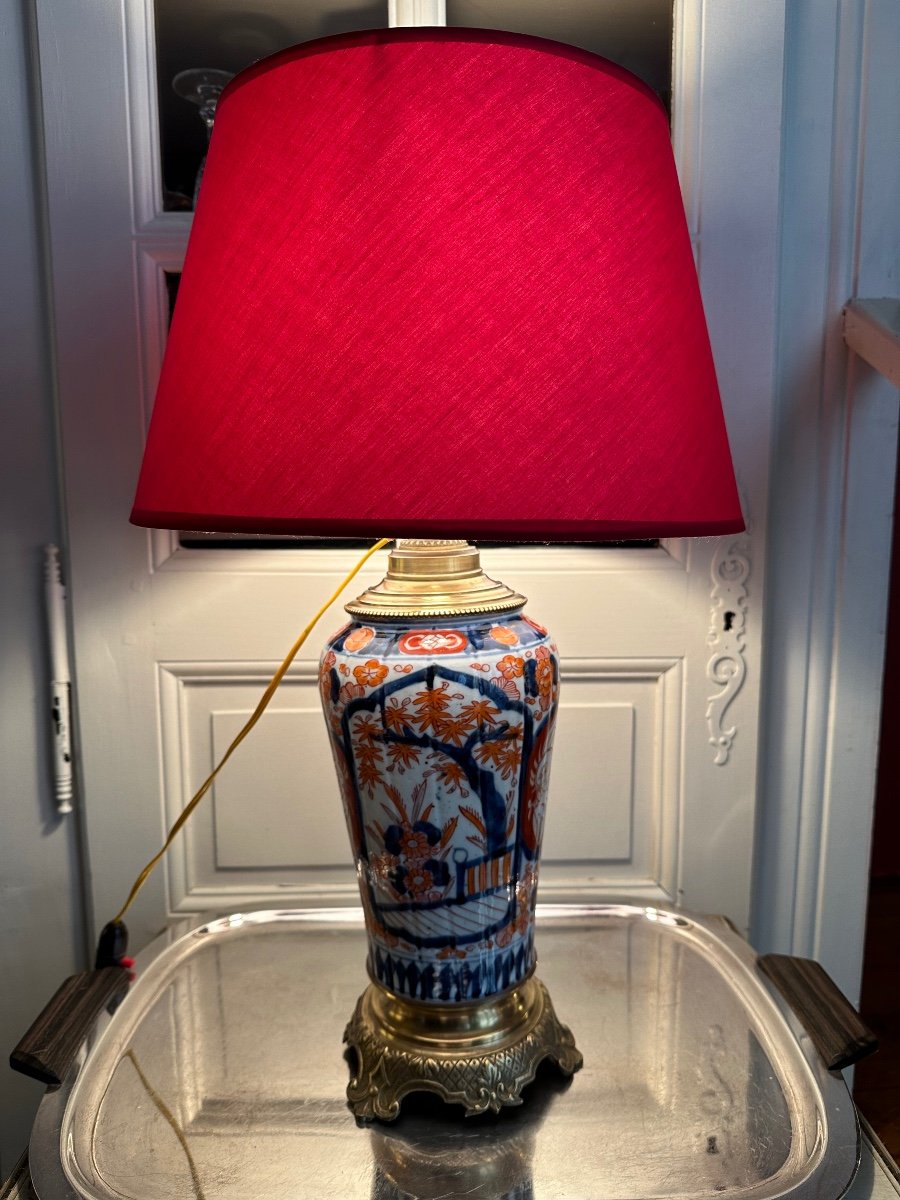 Porcelain Lamp From Imari Japan XIX Th.-photo-4