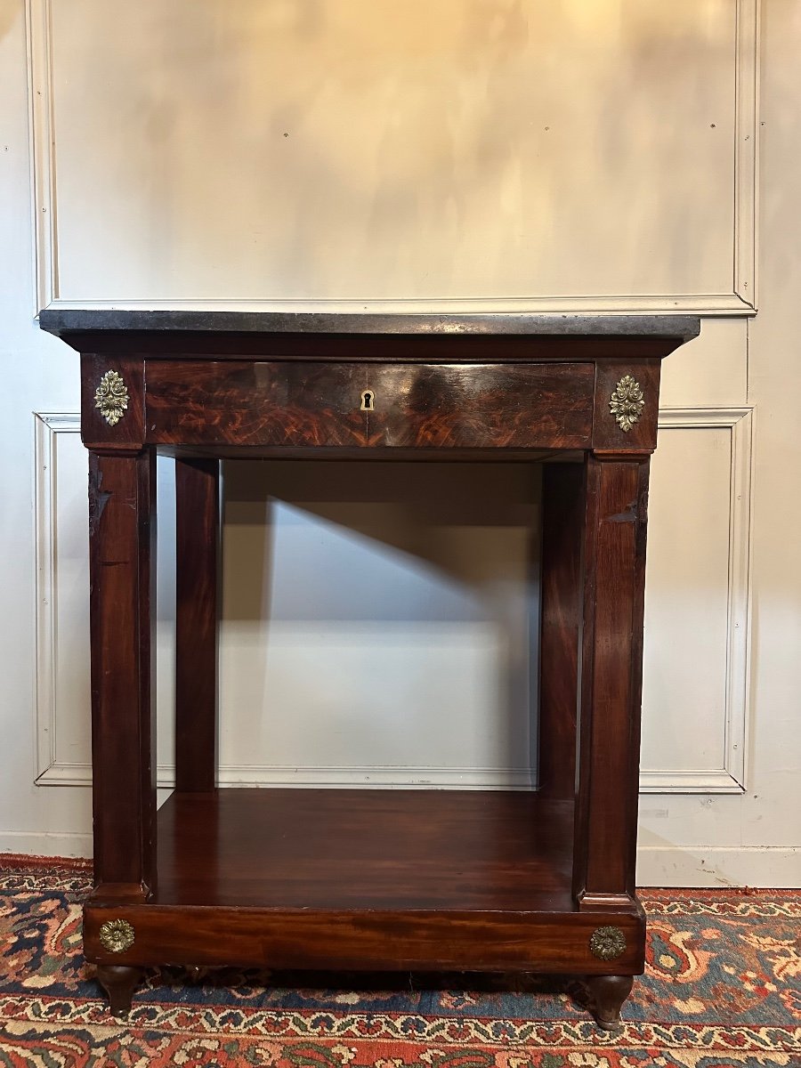 Empire Period Console In Mahogany.