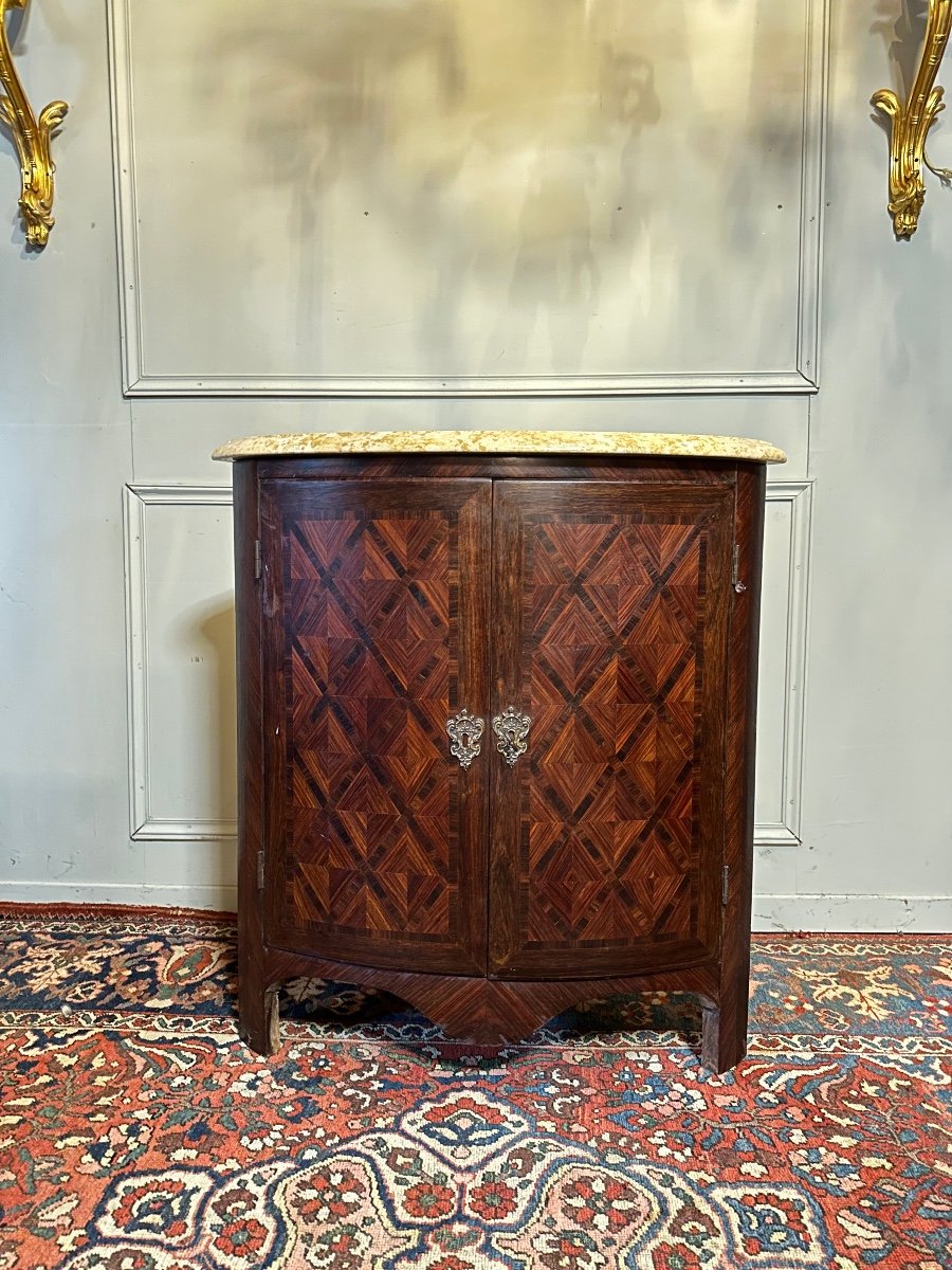 18th Century Corner In Marquetry.-photo-3