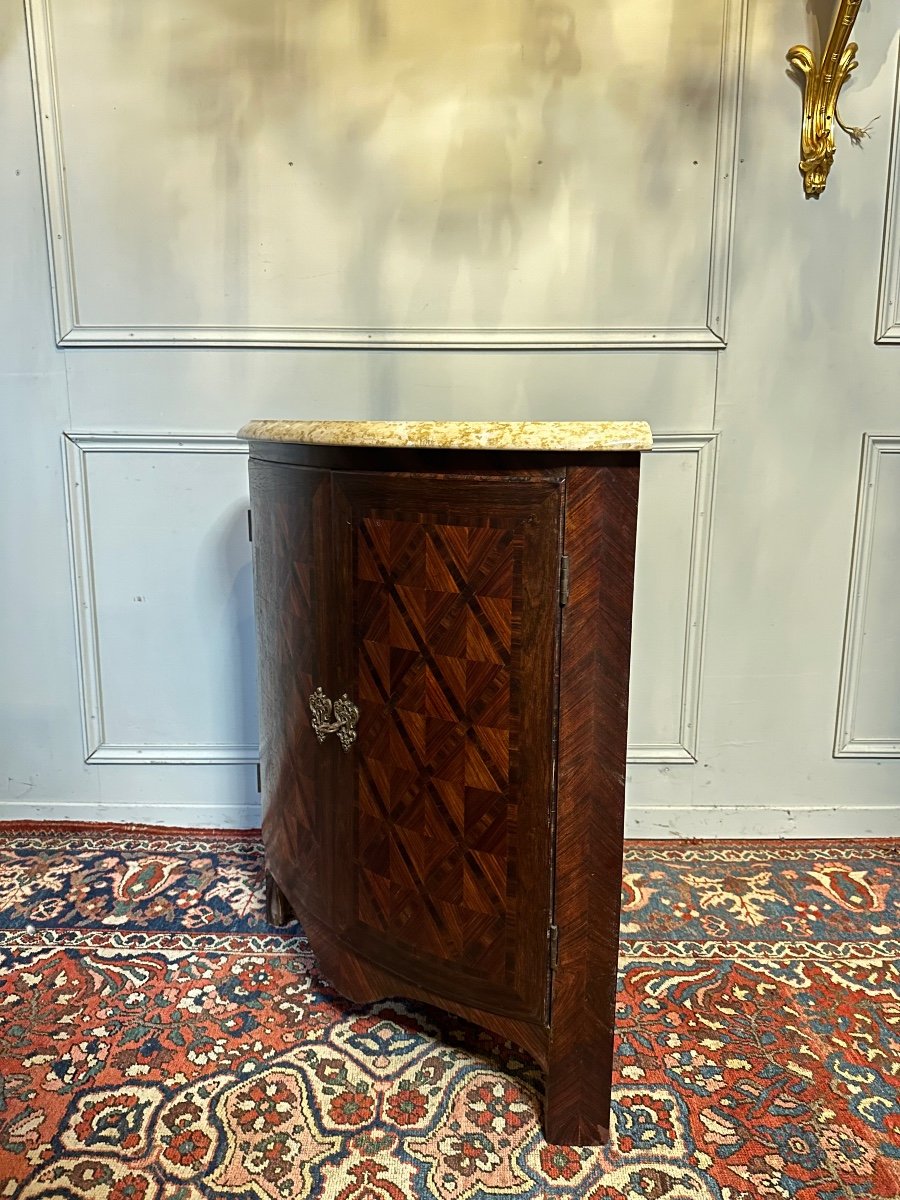 18th Century Corner In Marquetry.-photo-2