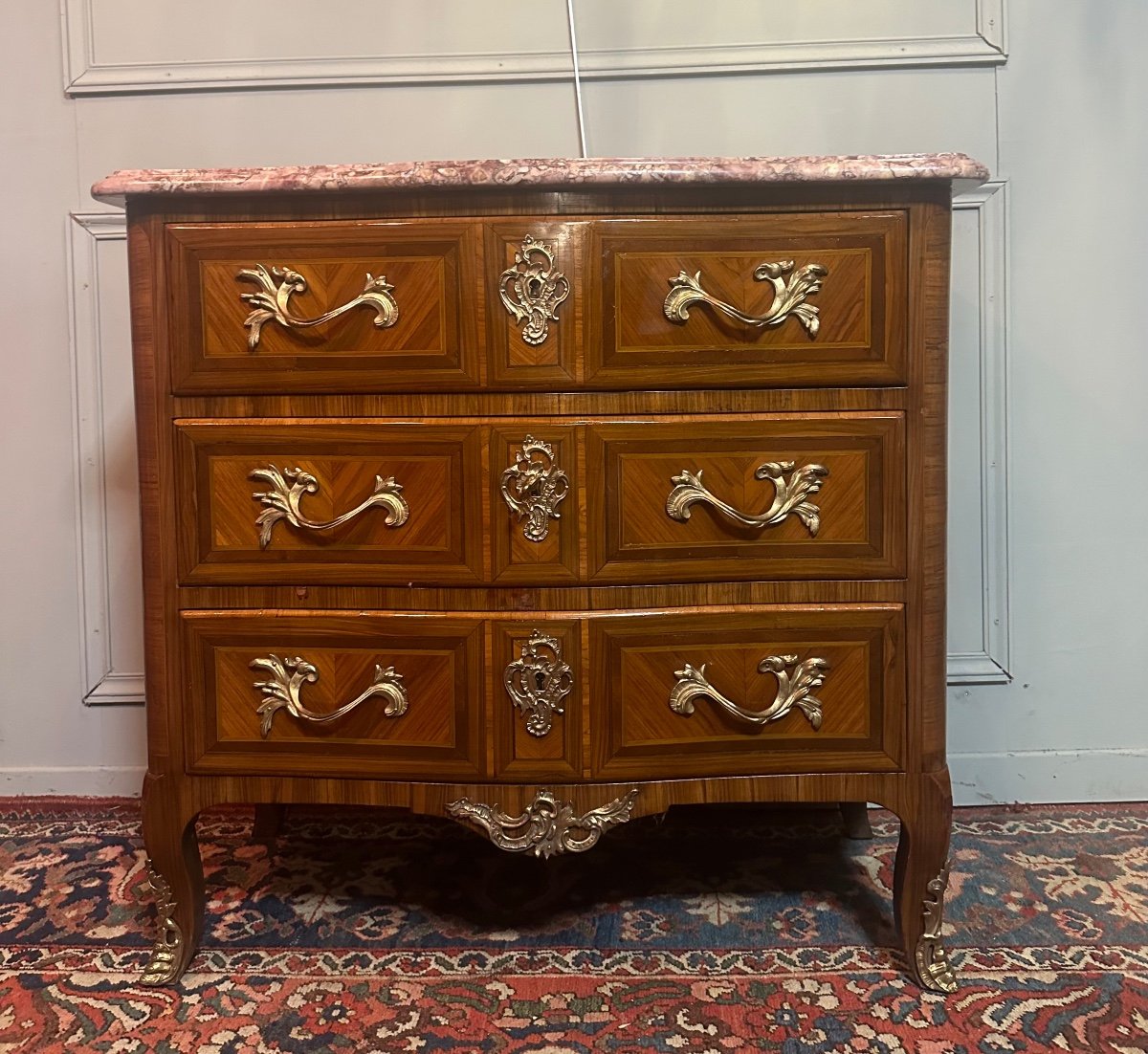 18th Century Commode In Marquetry.-photo-3