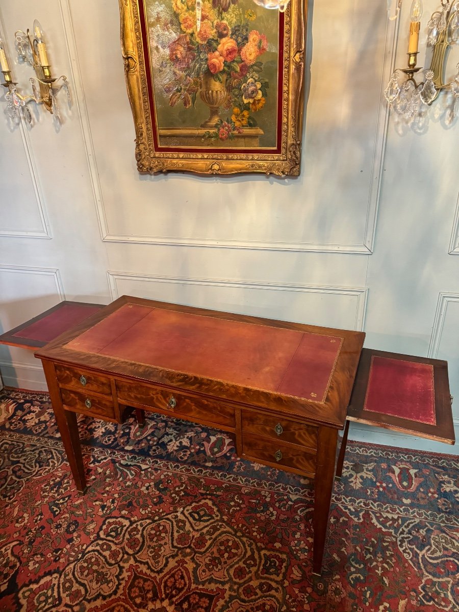 Directoire Period Flat Desk In Mahogany. -photo-2