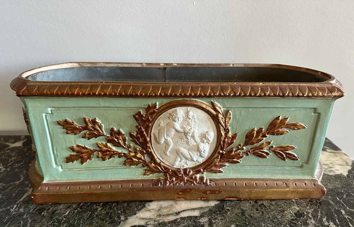 Louis XVI Style Planter, With Medallions. 