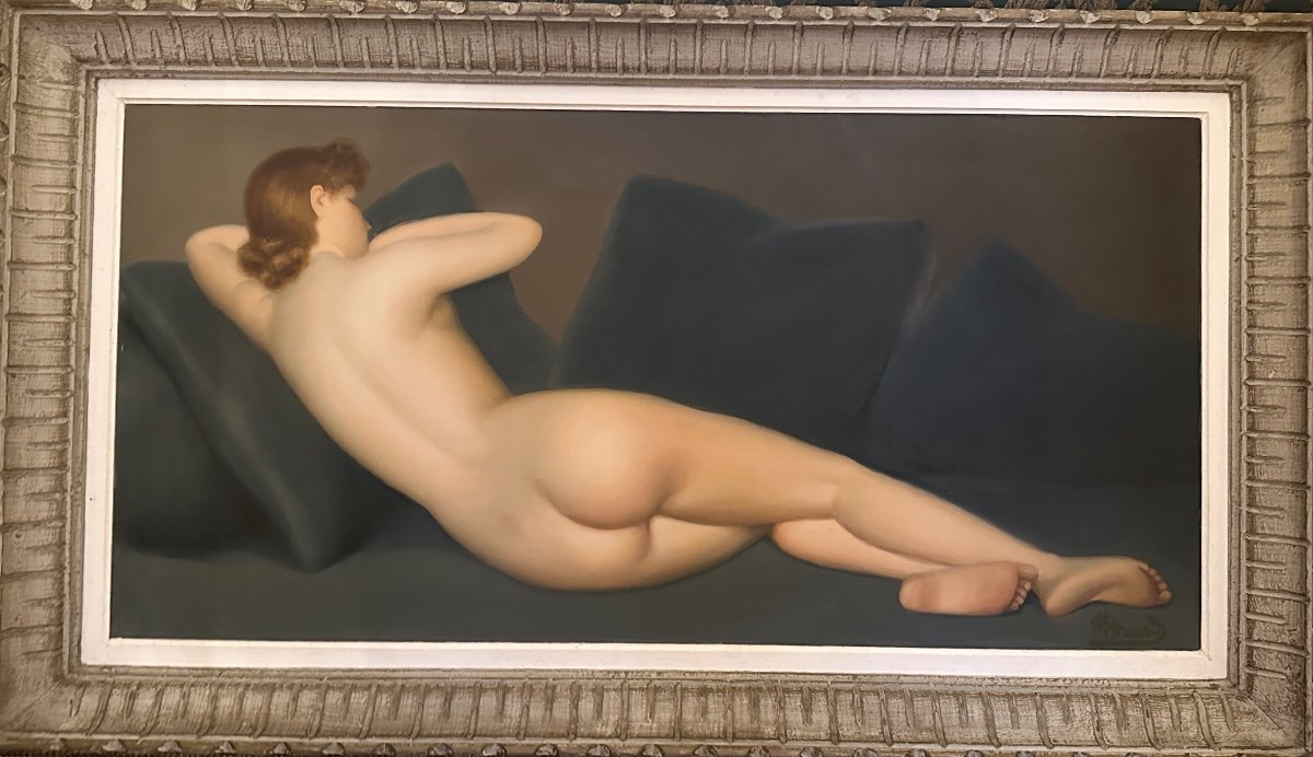 Female Nude Sleeping Hst Signed M. Briard 20th Century. 