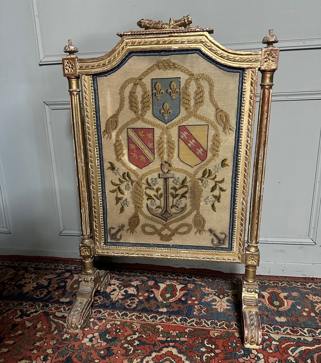 19th Century Tapestry Fireplace Screen. 